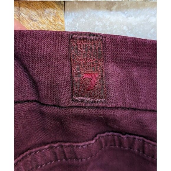 7 FOR ALL MANKIND Denim Skinny Colored Maroon Red Women's 30 - Picture 3 of 6